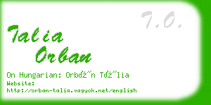 talia orban business card